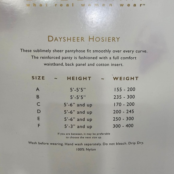 2 NOS Lane Bryant Daysheer Tan Pantyhose Size B Plus Reinforced Toe Made USA - Picture 5 of 5